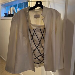 Sandra Darren Cream and Black Jacket